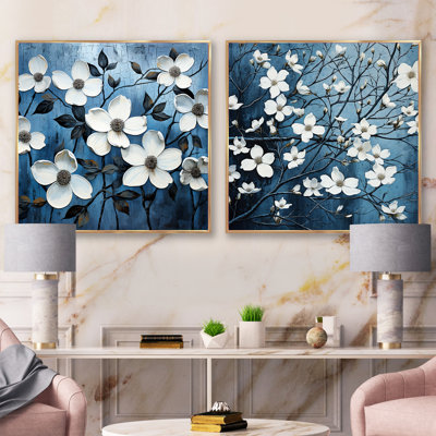 Blanc et noir cornouiller Bloompetal Whispers - cornouiller carré ensemble de 2