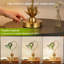 Lampe de table à fleurs 13,5 po avec abat-jour en verre vert pour table de chevet, patio, camping
