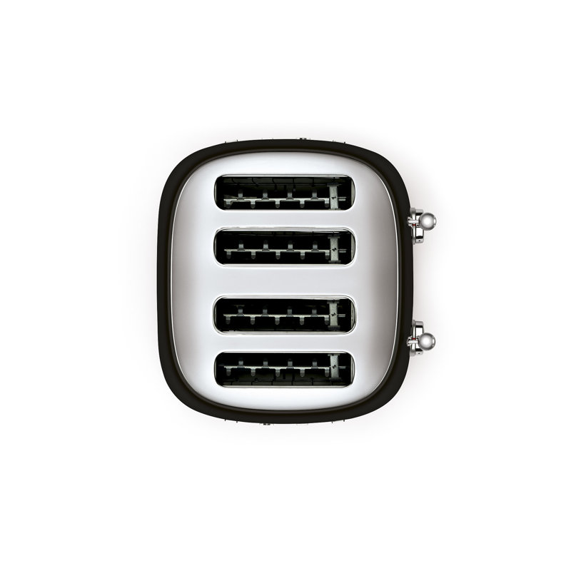Smeg TSF03 50s Style Retro Four Slice Toaster, Black