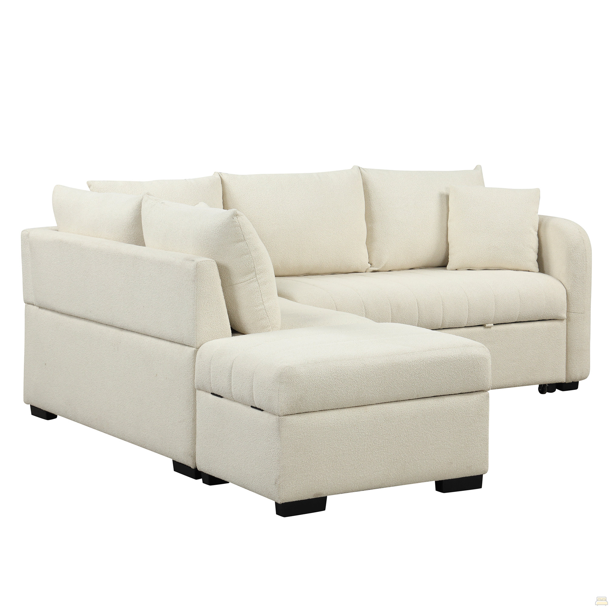 Latitude Run® 82.6" L-Shaped Sectional Pull Out Sofa Bed Sleeper Sofa ...