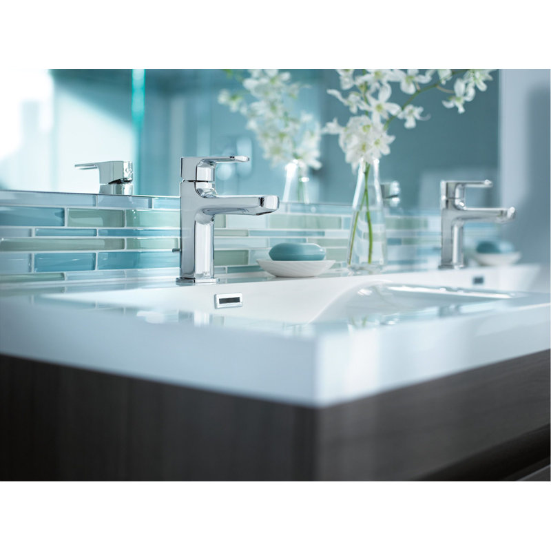 Rizon Low Arc Bathroom Faucet with Drain Assembly, Chrome