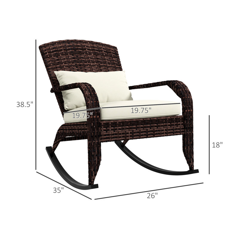 Plateforme à bascule Deck, avec dossier haut, coussin de siège et coussin de chaise de balcon blanc crème, coussin de style spacieux, véranda de jardin,