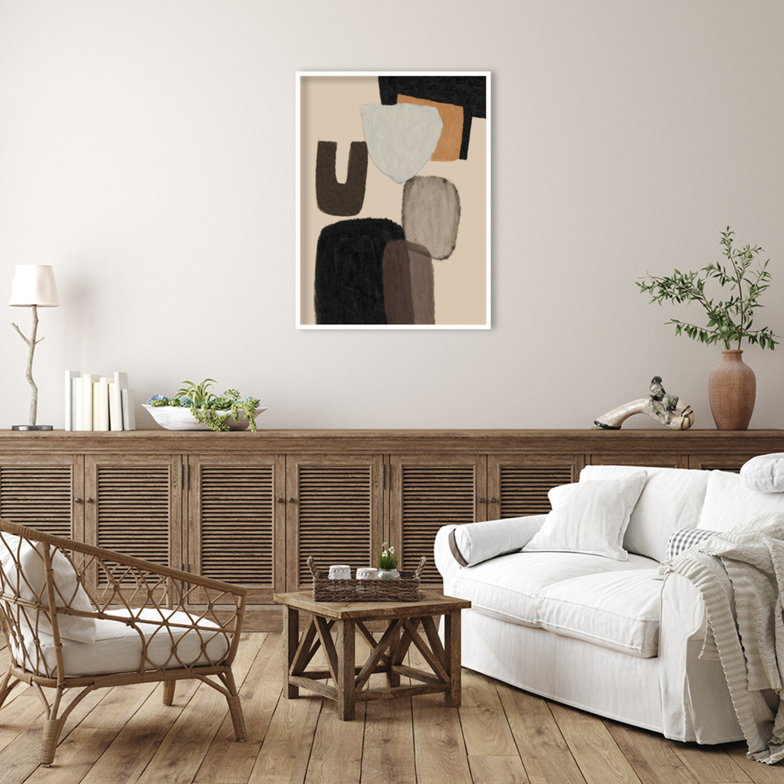 Everywhere Print by Dan Hobday, White, 41" H x 31" W