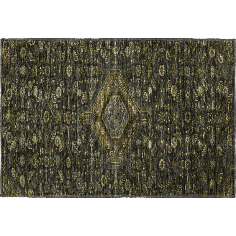 Premium Machine Washable Barry AMF1225 Medallion Rug, Rectangle 1'8" x 2'6"