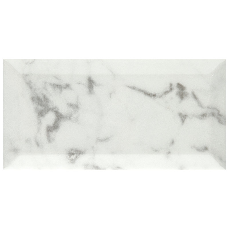 Classico Carrara 3" x 6" Ceramic Stone Look Subway Tile