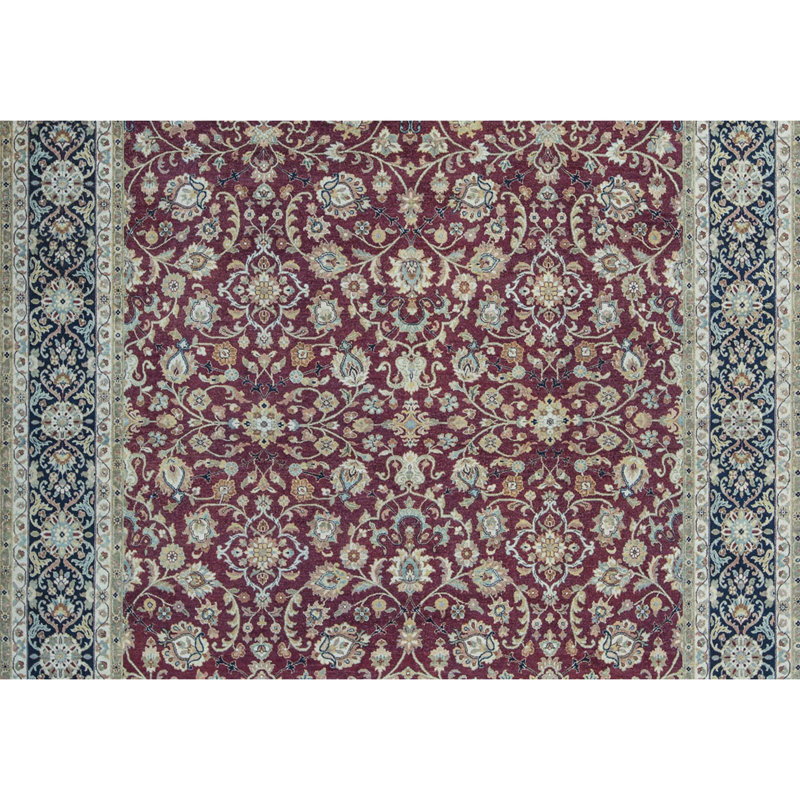Hand-Knotted High-Quality Red and Black Area Rug