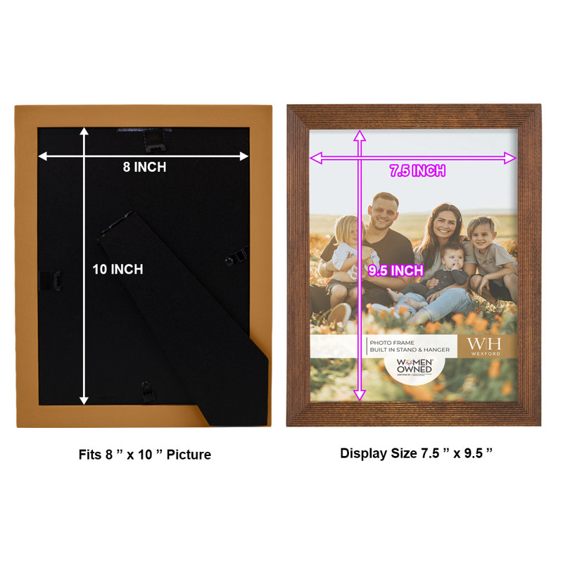 Walnut Matte Finish 8x10 Wooden Picture Frame Set