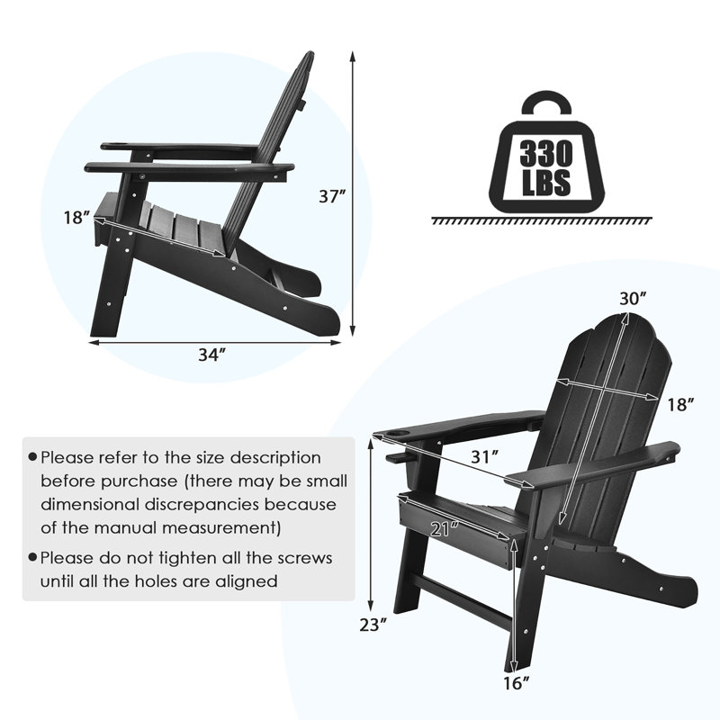 Ottosen Outdoor Adirondack Chair, Black