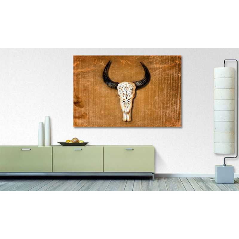 Buffalo Head Wall Art Set on Canvas, 80cm H x 100cm W, 100% cotton canvas