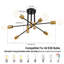 Lustres spoutnik modernes 6 lumières, plafonnier semi-encastré or noir, luminaires de cuisine de ferme industrielle