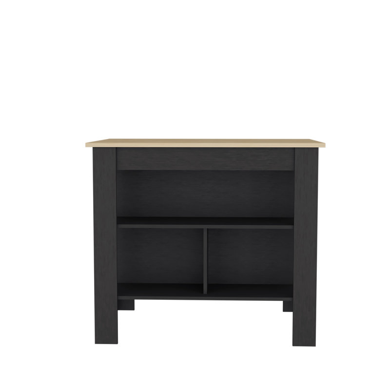 Îlot de cuisine polyvalent avec rangement abondant et espace pour les jambes confortable pour une cuisson efficace, Noir