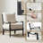 Lorentz Modern Farmhouse Accent Chair 25.5" Wide with Turned Wood and Solid Frame-867142254-867142253