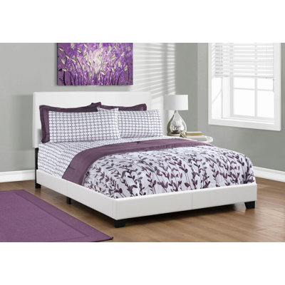 Bed, Bedroom, Upholstered, Leather Look, Transitional