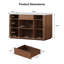 60" Wide Kitchen Island With 2 Sliding Tambour Door Cabinet, Kitchen Cabinet With Power Outlet & Large Drawer For Kitchen, Dinning Room-1584449290