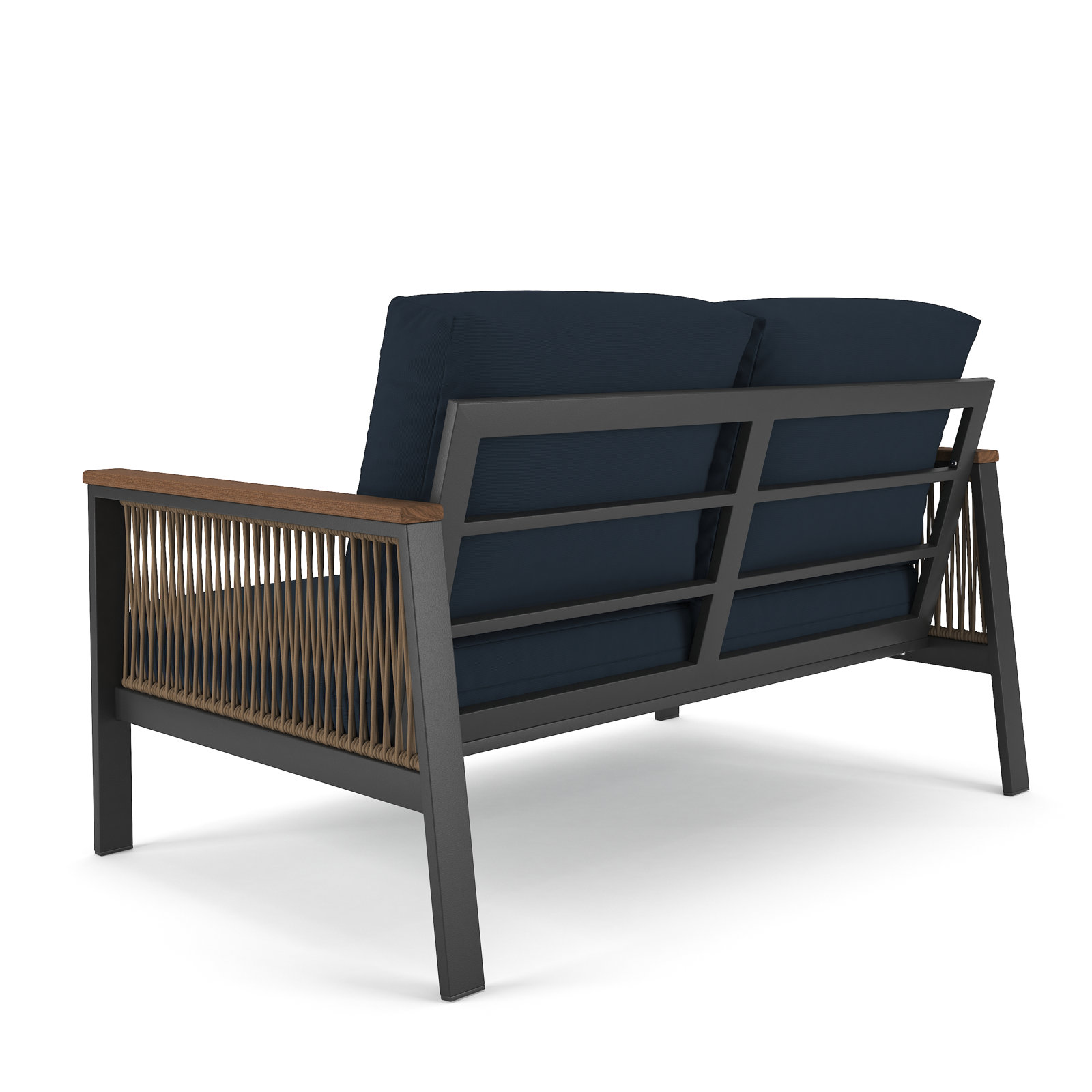 Townsend 55'' Wide Outdoor Loveseat with Sunbrella® Cushions, Canvas Navy Sunbrella® Canvas, Gray/Gray