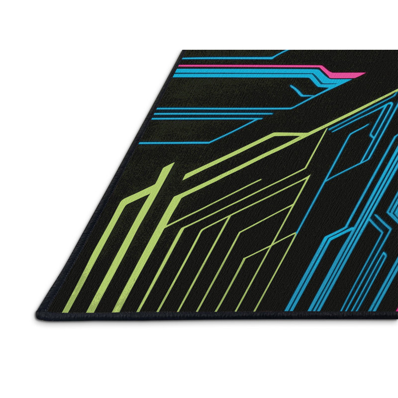 Tapis à prisme Pixelated, Rond 3 pi