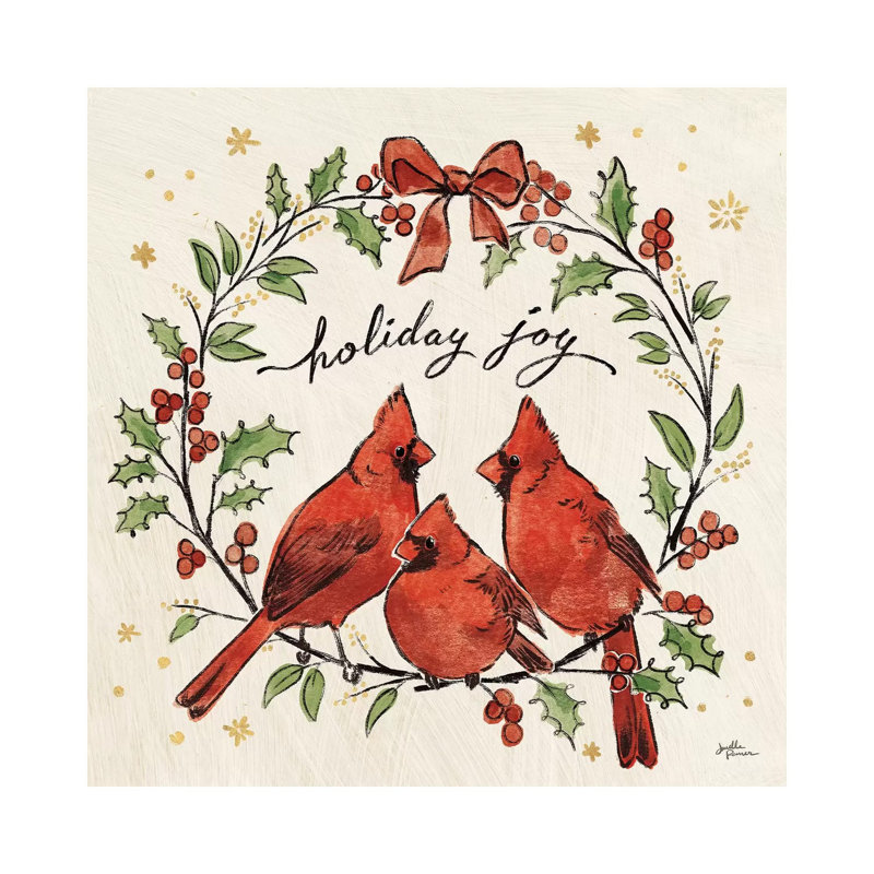 Christmas Lovebirds XI by Janelle Penner - Wrapped Canvas Print, 45.72 cm H x 45.72 cm W x 1.91 cm D