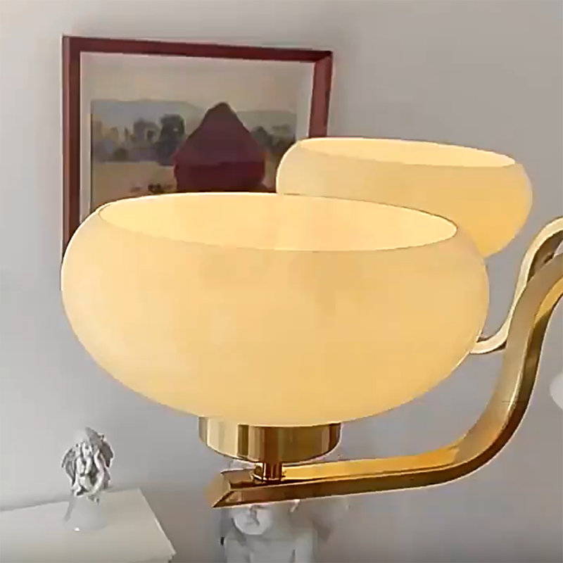 Kanth 3-Light Classic Cream Glass Chandelier