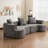 Chenille Fabric Curved Sofa Couch
