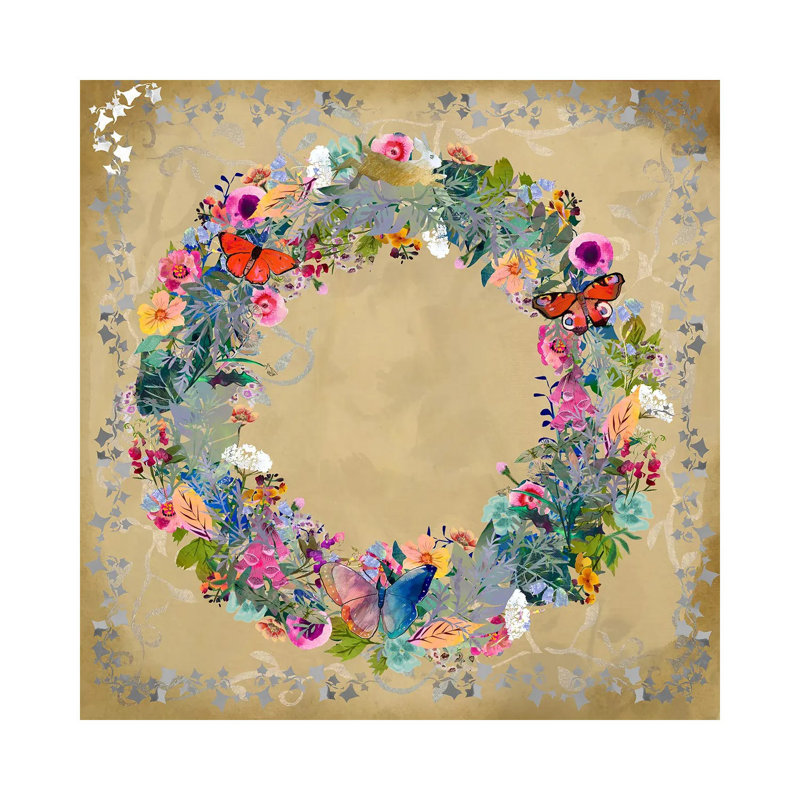 Cercle de fleurs - reproduction d'art murale - toile tendue, Toile tendue, Ne s’applique pas, H 12 po x l 12 po