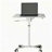 White Sit to Stand Mobile Laptop Computer Stand with Height Adjustable and Tiltable Tabletop