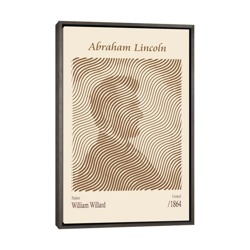 Abraham Lincoln (1864) - William Willard - reproduction d'art sur toile - toile encadrée, Framed Canvas, Grey, 40" x 26"