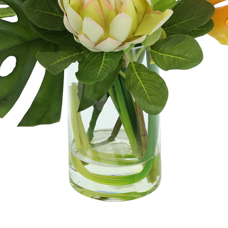 Tropical Arrangement with Calla Lilies, Orchids and Protea
