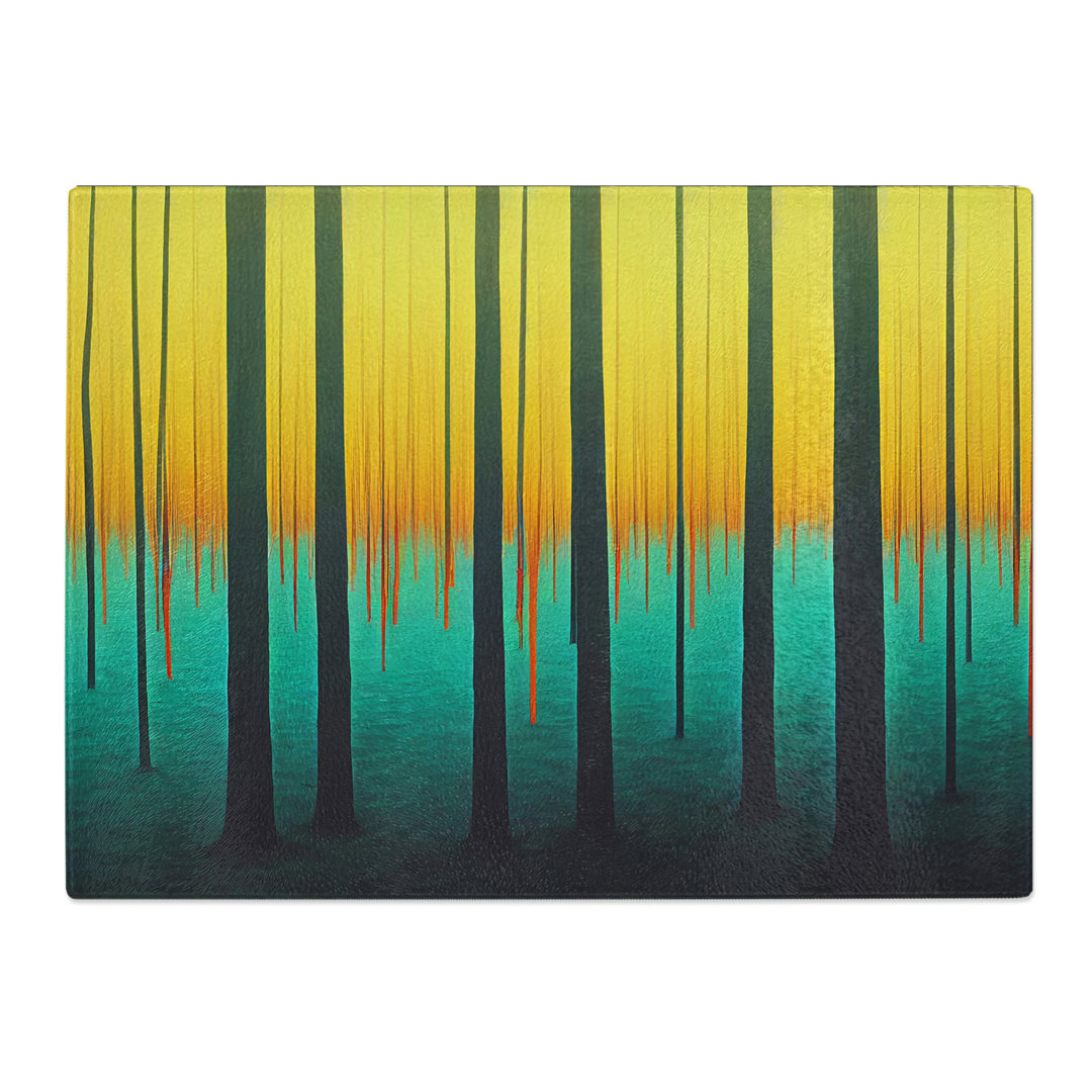 Blissful Abstract Forest  Glass Chopping Board