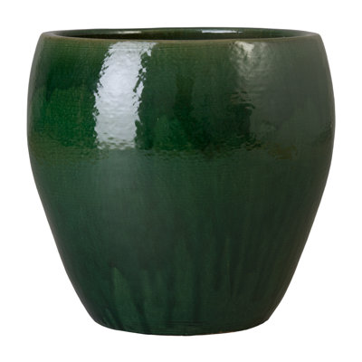Jardinière ronde en céramique verte Ossal (L 24 po x l 24 po x H 23,5 po) Ossal