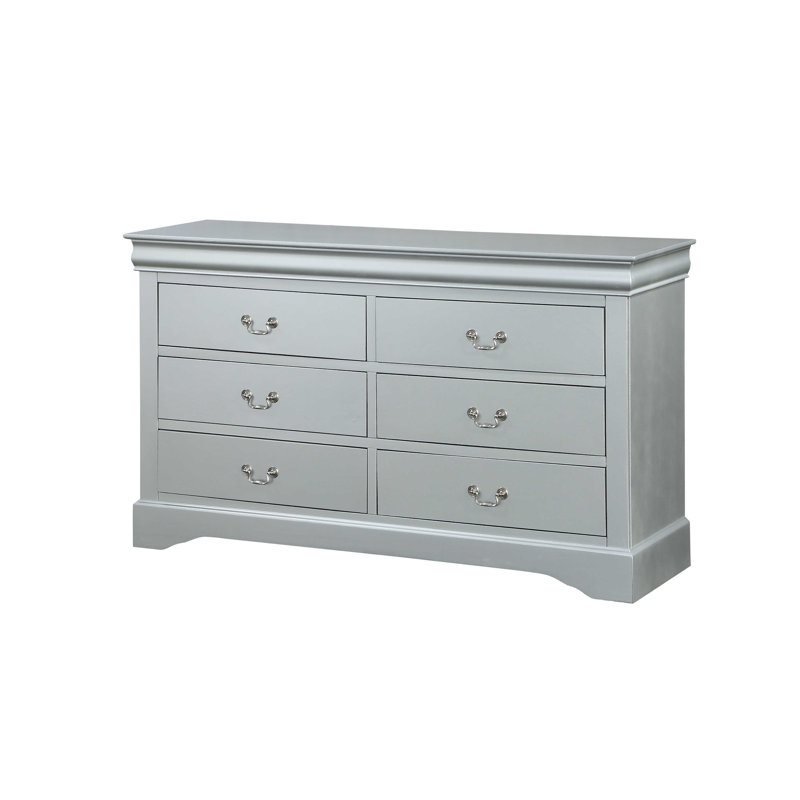 Commode rectangulaire à 6 tiroirs Sandburg, Platine