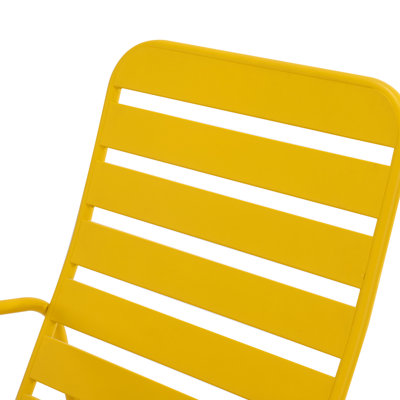1-Piece Yellow Metal Patio Rocking Chair