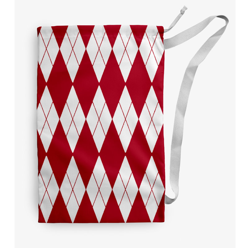 Sac à linge géométrique, Petit (H 29 po x l 18 po), Rouge