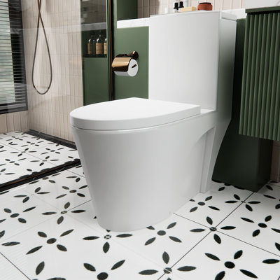 Toilette à double chasse blanche avec siège inclus