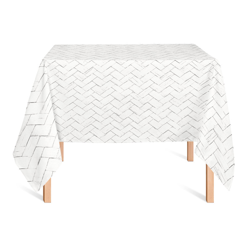 Woven Texture Gray 2 Tablecloth, White