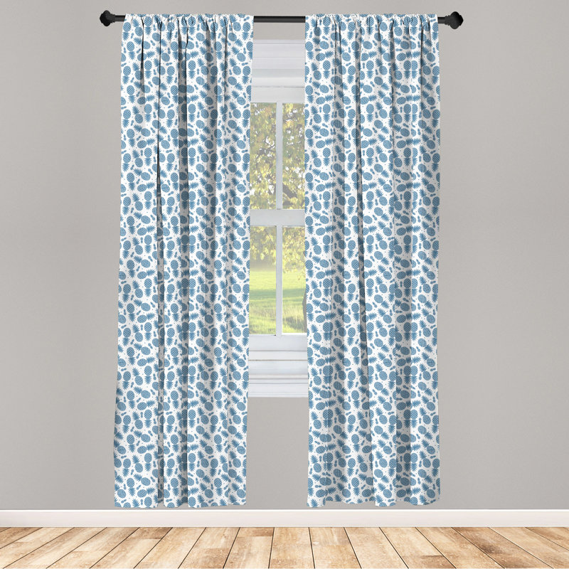 Pineapple Semi-Sheer Rod Pocket Sliding Panel, 28" x 95"