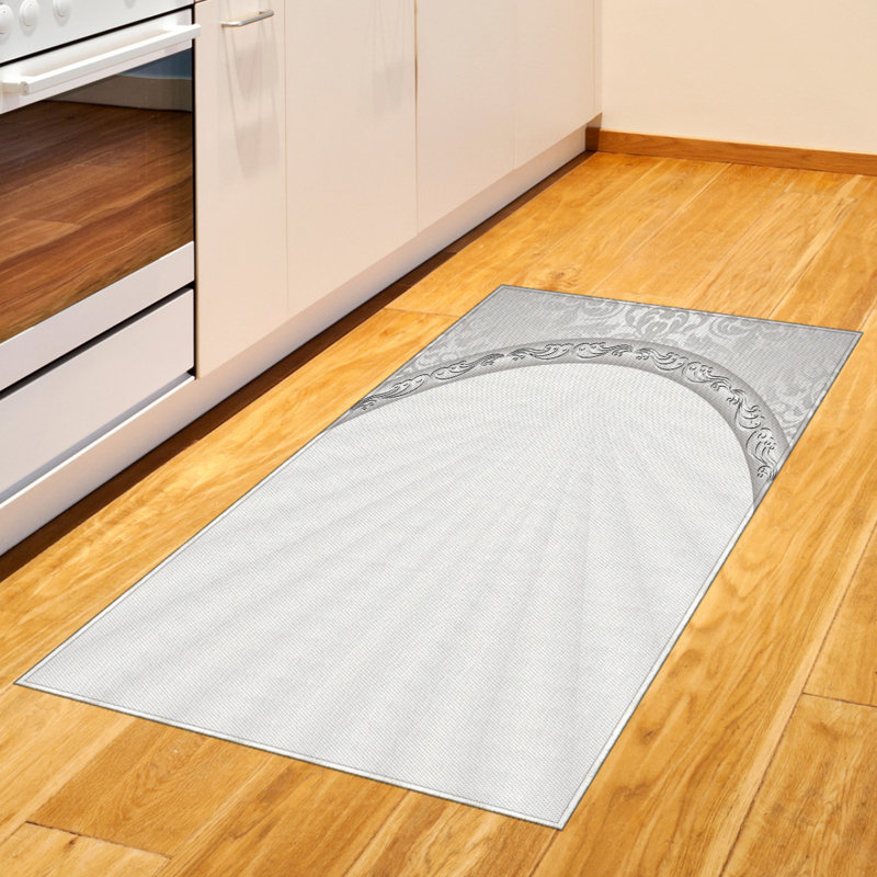 Tapis décoratif en fibres de polyester à haute densité Damask, Rectangle 2 pi 7 po x 5 pi