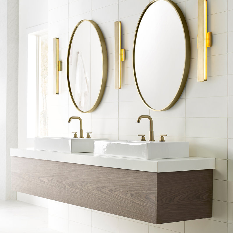 Bau 1 - Light LED Bath Bar, Natural Brass