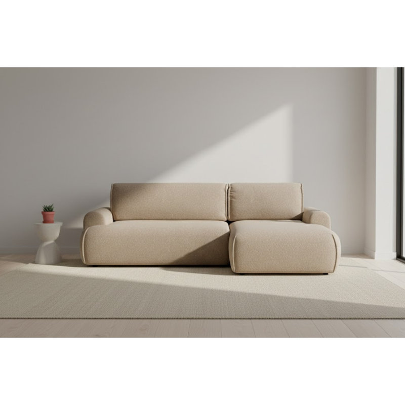 Softy Corner Sofa 2,5 seater with sleeping function, Brown, Left Hand Facing