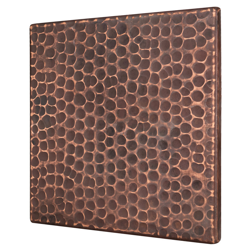 6" x 6" Hammered Copper Tile