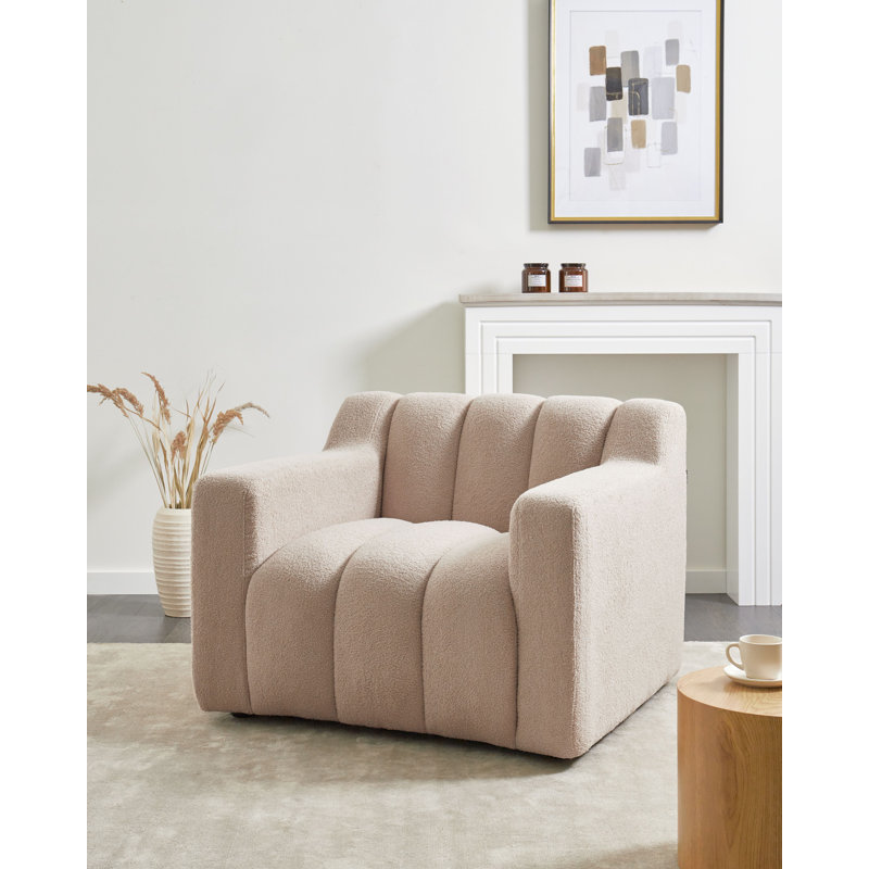 AGERUP Upholstered Armchair, Beige