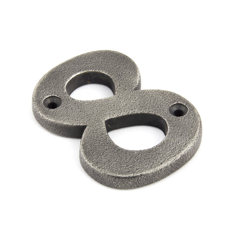 7.8cm H Metal House Number, Antique Pewter, 8