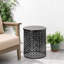Ensemble de 2 tables d'appoint d'extérieur, tabourets de jardin en métal pour patio, balcon, salon et cour arrière, noir brillant