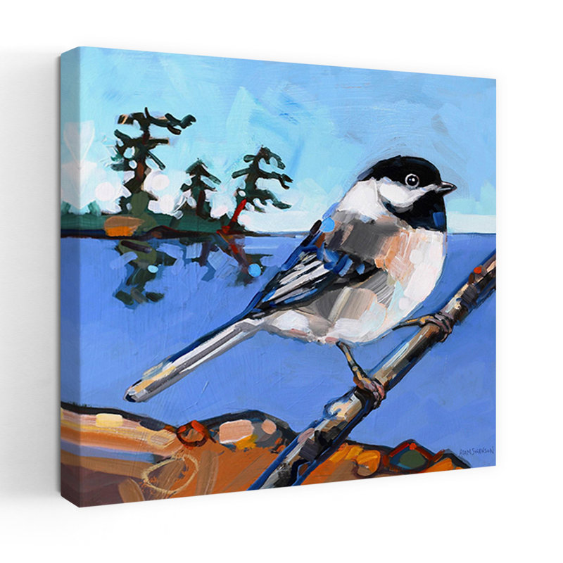 Tempête, oiseau contemporain, art animalier, H 18 po x l 18 po