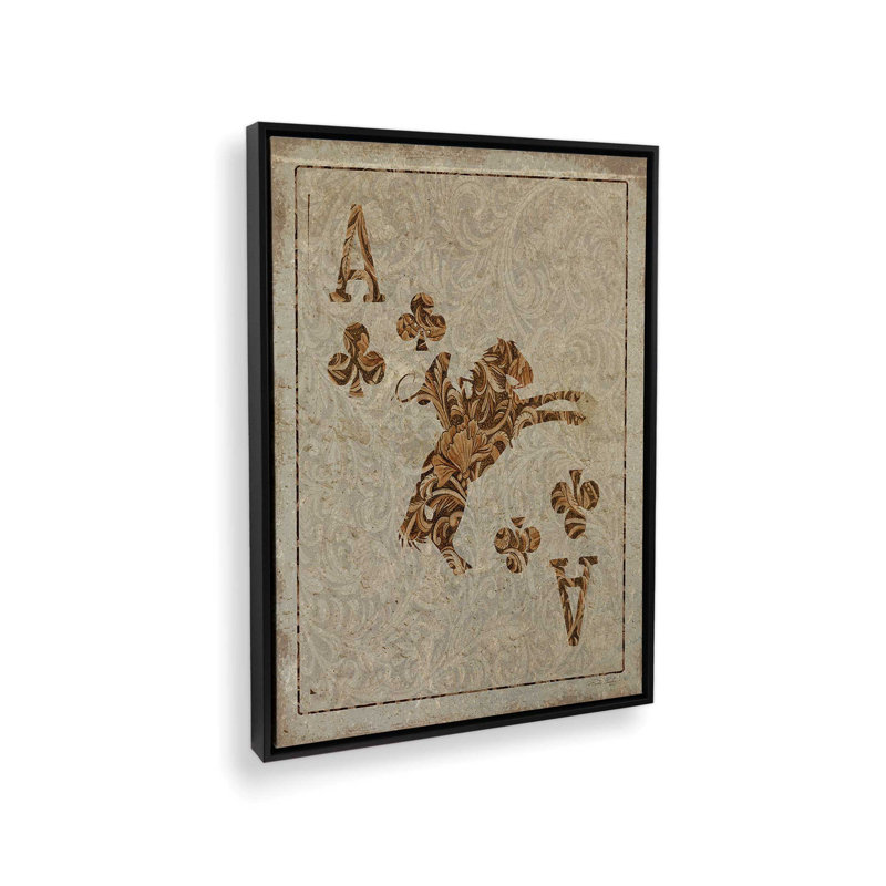 «Old Wild West Ace» par Cindy Jacobs, reproduction d'art, 12 W x 16 H, Framed Canvas, Black