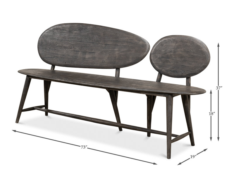 Melva Solid Wood Dining Bench, Gray