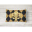 Coussin décoratif intérieur/extérieur noir et or fleur de lis new orléans