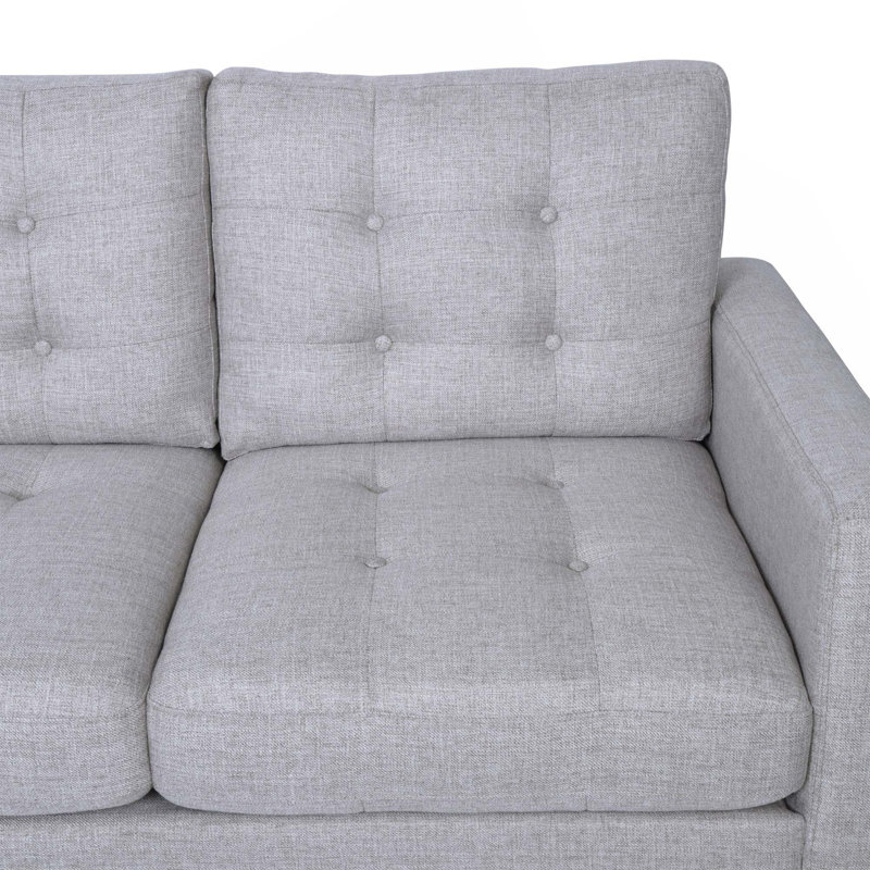 Canapé à accoudoirs carrés de 82,7 po Cudahy, Tissu beige