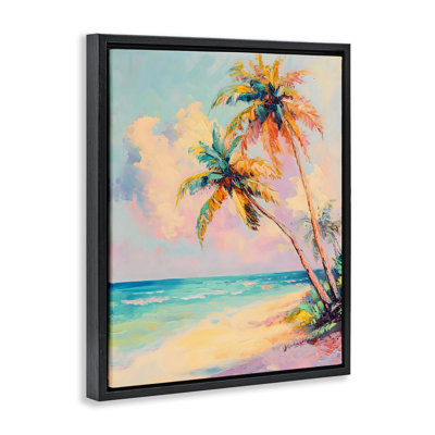 Colourful Coastal Scene Floating Frame, design by Creative Studio