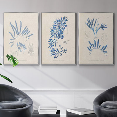 " Blue Marine Algae I " 3 - Pieces