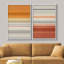 Motif géométrique géométrique du sud-ouest à motif géométrique de blocs de couleur rouille, formes abstraites, chic moderne sur toile, impression de 2 pièces-92285458-92285462